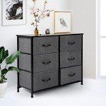 Tall Fabric Dresser with 6 Drawers - Dark Grey