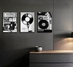 Retro Music Poster Wall Art Set for Home Decor