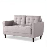 Zinus Stone Grey Mid-Century Loveseat Sofa