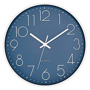 Modern Silent Quartz Wall Clock in Cerulean