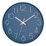 Modern Silent Quartz Wall Clock in Cerulean