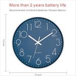 Modern Silent Quartz Wall Clock in Cerulean