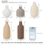 Set of 5 Rustic Ceramic Vases for Home Decor