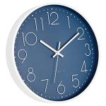 Modern Silent Quartz Wall Clock in Cerulean