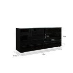 Stylish Black Sideboard Buffet Cabinet with 8 Drawers