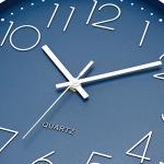 Modern Silent Quartz Wall Clock in Cerulean