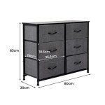 Tall Fabric Dresser with 6 Drawers - Dark Grey