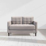 Zinus Stone Grey Mid-Century Loveseat Sofa