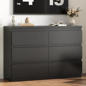 Modern Black 6 Drawer Dresser for Any Room