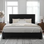 Velvet Upholstered King Size Bed Frame in Black