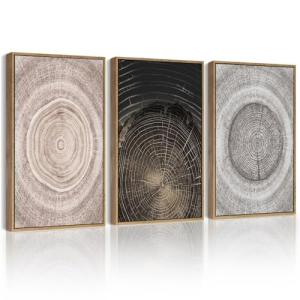 Vintage Wood Tree Rings Wall Art for Home