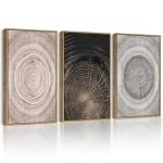 Vintage Wood Tree Rings Wall Art for Home