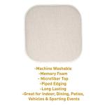 Memory Foam Chair Cushions with Non-Skid Backing, 4 Pack