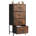 4 Drawer Fabric Dresser with Wood Top, Brown