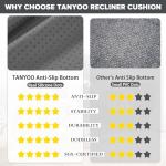 TANYOO Dual-Design Recliner Seat Cushion for Comfort