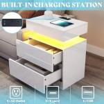 Modern LED 3-Piece Coffee Table Set in White