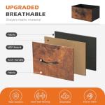 4 Drawer Fabric Dresser with Wood Top, Brown