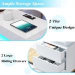 Modern LED 3-Piece Coffee Table Set in White