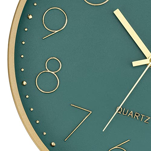 Modern 12-Inch Silent Gold Wall Clock