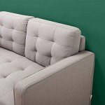 Zinus Stone Grey Mid-Century Loveseat Sofa