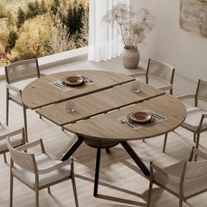 Extendable Round Dining Table for 4-6 People
