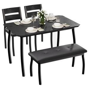 43'' Dining Table Set with Bench and Chairs