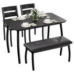 43'' Dining Table Set with Bench and Chairs