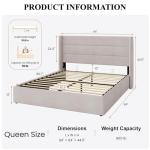 Queen Size Lift Storage Bed with Headboard