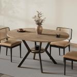 Extendable Round Dining Table for 4-6 People