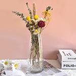 Aoderun 8.7" Clear Modern Glass Flower Vase