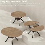 Extendable Round Dining Table for 4-6 People