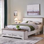 Farmhouse Queen Bed with Storage Bench and Drawers