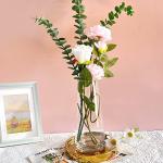 Aoderun 8.7" Clear Modern Glass Flower Vase