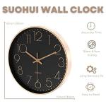 12-Inch Silent Wall Clock in Rose Gold