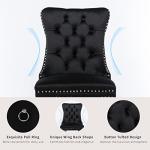 Set of 4 Black Velvet Dining Chairs