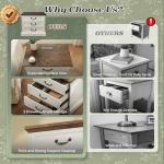 Farmhouse Nightstand Set with Charging Station, 3 Drawers