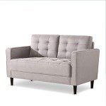 Zinus Stone Grey Mid-Century Loveseat Sofa