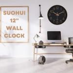 12-Inch Silent Wall Clock in Rose Gold