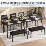 43'' Dining Table Set with Bench and Chairs