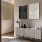 Large Black and White Abstract Wall Art Set