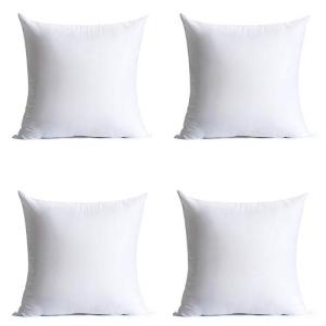Set of 4 Hypoallergenic Square Pillow Inserts