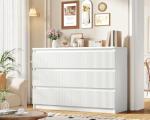 Fluted 6 Drawer Dresser with Hidden Handles