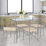 Giantex 5-Piece Kitchen Dining Table and Chair Set
