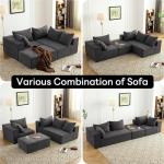 Modern L-Shaped Modular Sectional Sofa in Gray