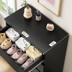 Black 5 Drawer Wood Dresser for Bedroom