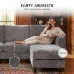 Modern 118" U-Shaped Cloud Couch with Ottomans