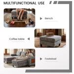 Modern 118" U-Shaped Cloud Couch with Ottomans