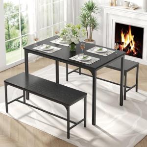 DUMOS 4-Person Dining Table Set with Bench