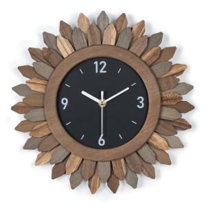 Rustic Boho Sunburst Wall Clock - 12 Inch
