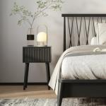 Set of 2 Modern Nightstands with Fluted Door